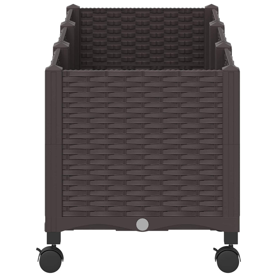 Tuinschaal met wielen Bruin 120 x 40 x 44 cm PP