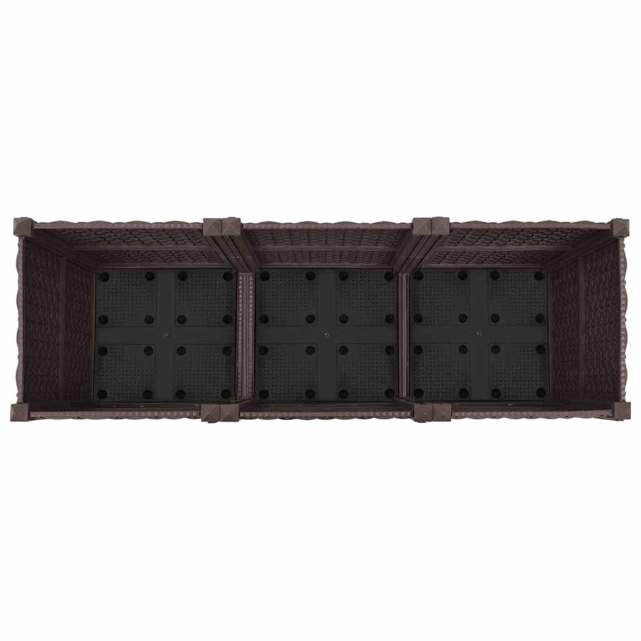 Tuinschaal met wielen Bruin 120 x 40 x 44 cm PP
