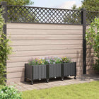 Bloembak 120x40x44 cm zwart PP met wielen