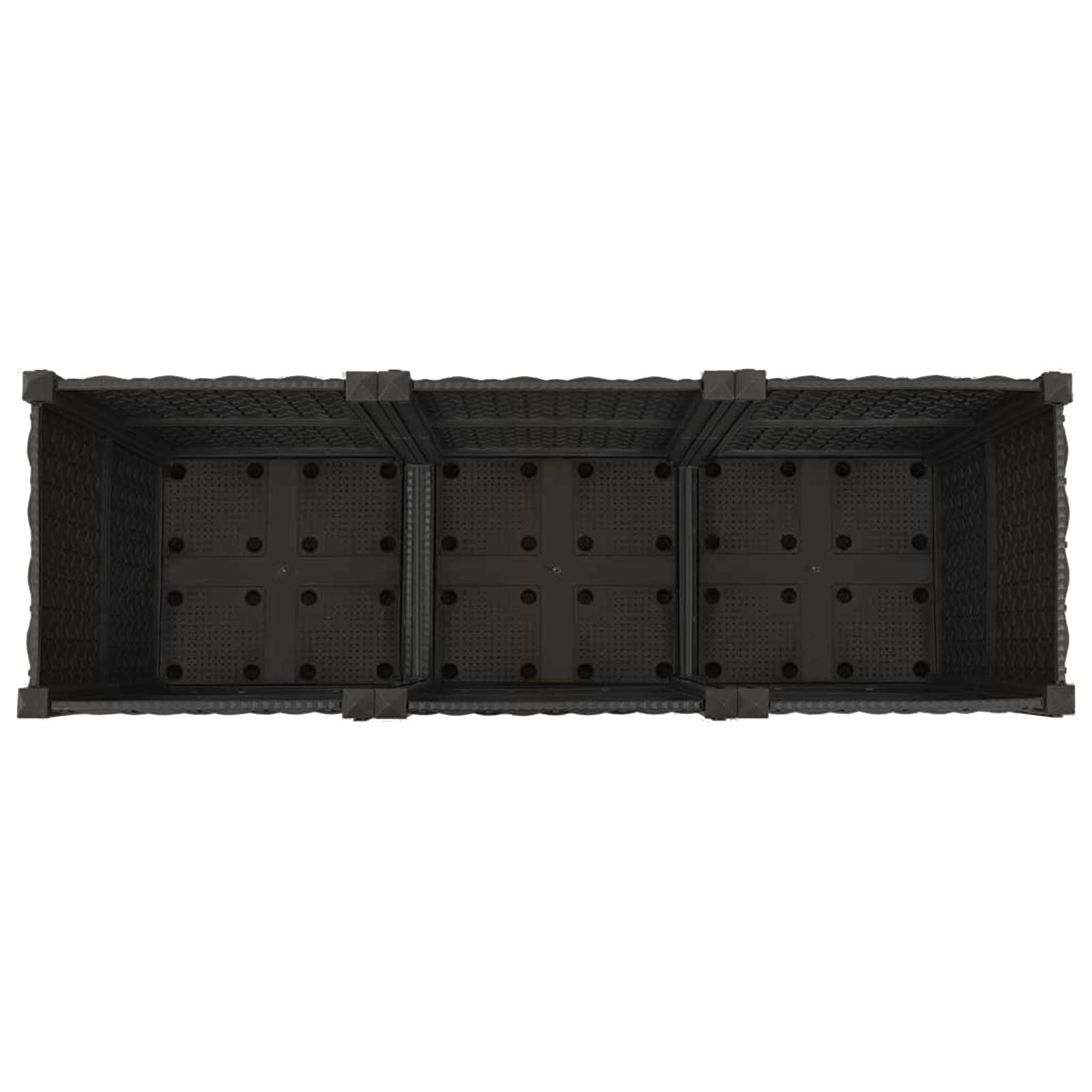 Tuinschaal met wielen Zwart 120 x 40 x 44 cm PP