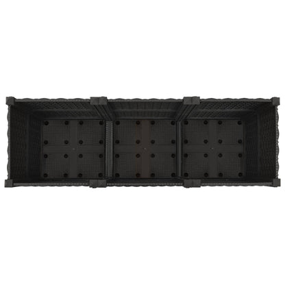 Tuinschaal met wielen Zwart 120 x 40 x 44 cm PP