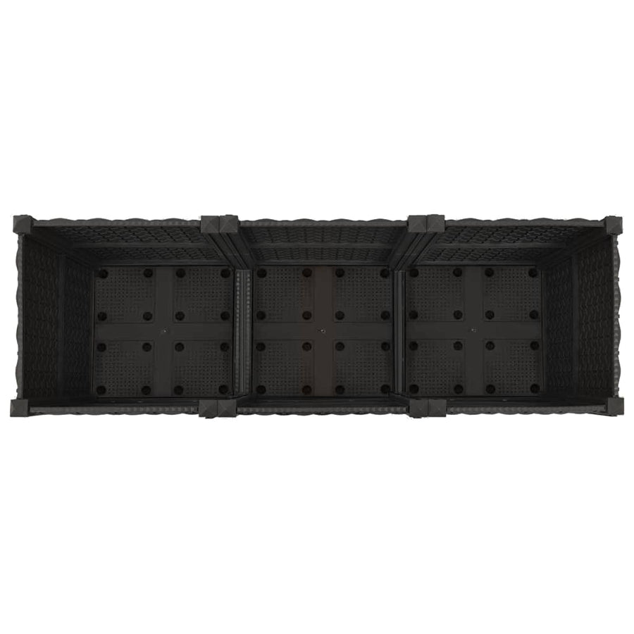Tuinschaal met wielen Zwart 120 x 40 x 44 cm PP