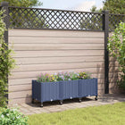 Verhoogde plantenbak 120x40x48 cm blauw grijs met wielen