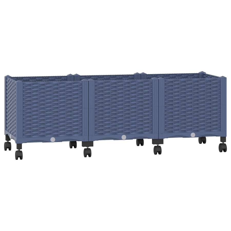 Tuinschaal met wielen Blauw Grijs 120 x 40 x 48 cm PP