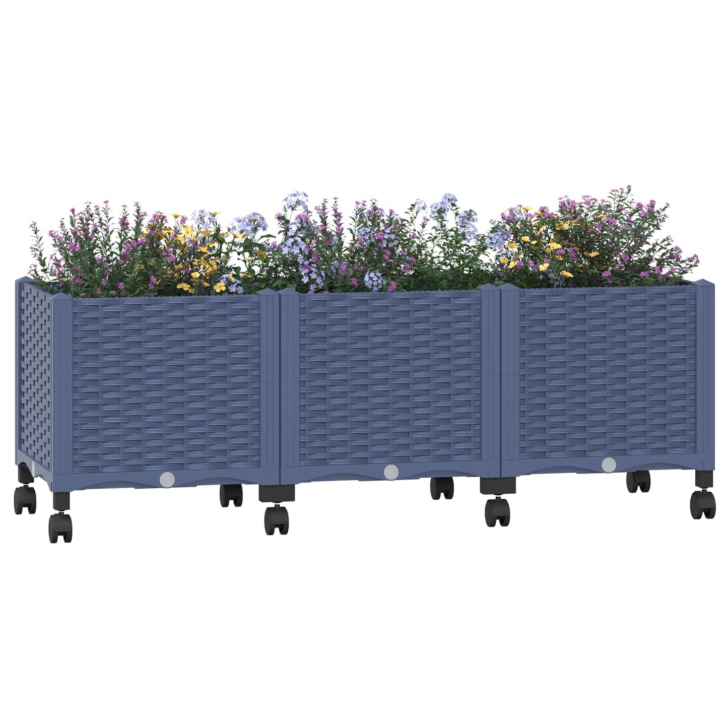 Tuinschaal met wielen Blauw Grijs 120 x 40 x 48 cm PP
