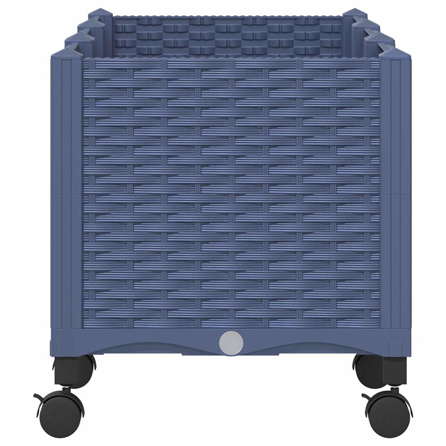Tuinschaal met wielen Blauw Grijs 120 x 40 x 48 cm PP