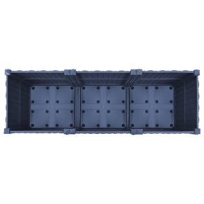 Tuinschaal met wielen Blauw Grijs 120 x 40 x 48 cm PP