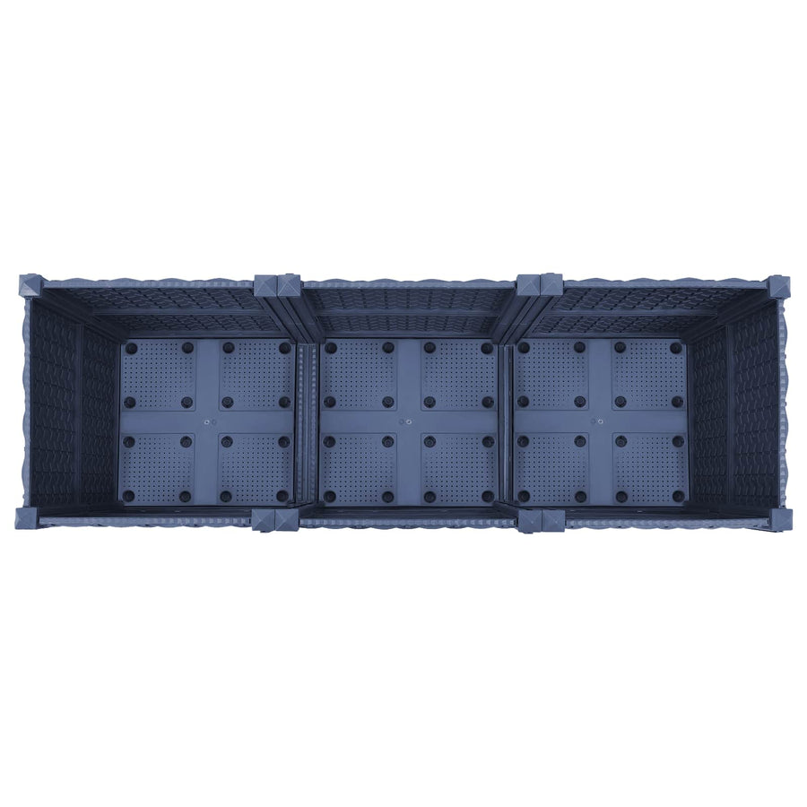 Tuinschaal met wielen Blauw Grijs 120 x 40 x 48 cm PP