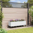 Plantenbak 120x40x48 cm wit PP met wielen