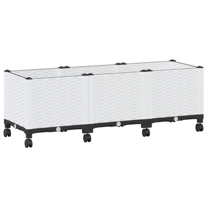 Tuinschaal met wielen Wit 120 x 40 x 48 cm PP