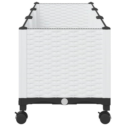 Tuinschaal met wielen Wit 120 x 40 x 48 cm PP