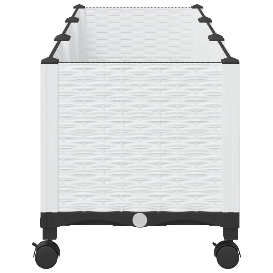 Tuinschaal met wielen Wit 120 x 40 x 48 cm PP