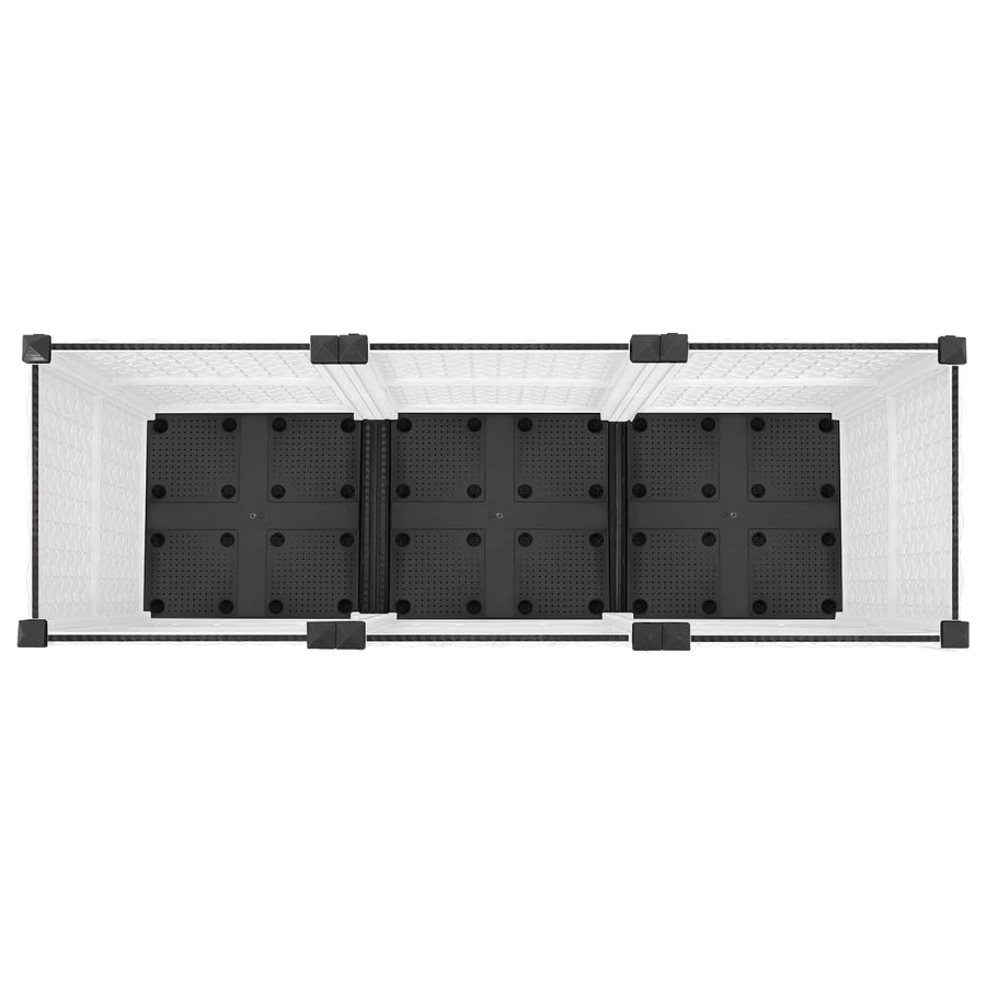 Tuinschaal met wielen Wit 120 x 40 x 48 cm PP