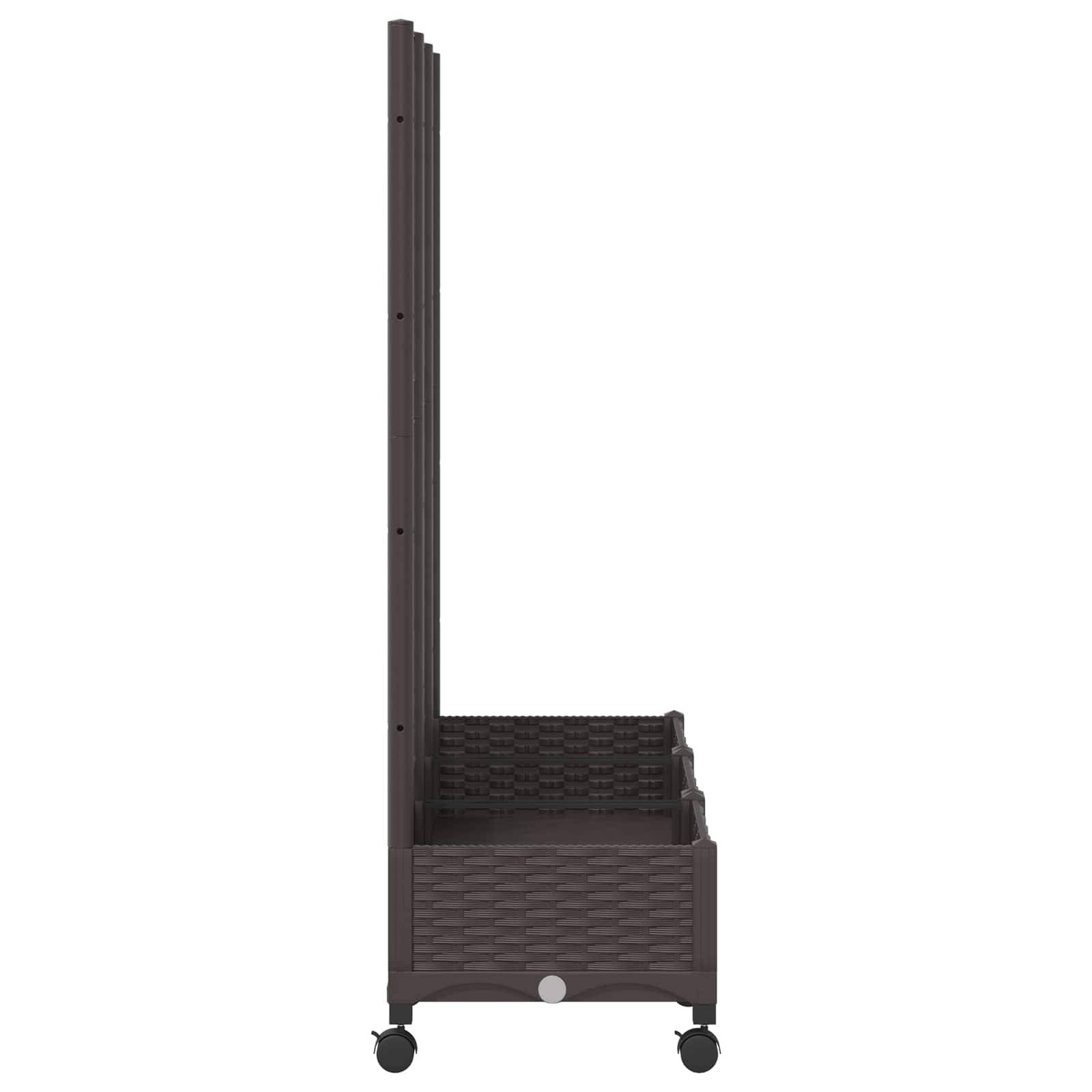 Tuinplantbak met schutting en wielen Bruin 120 x 40 x 131,5 cm