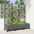 Tuinplantenbak met schutting 120x40x131.5 cm lichtgrijs