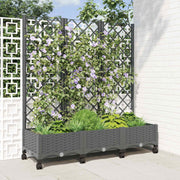 Tuinplantenbak met schutting 120x40x131.5 cm lichtgrijs