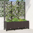Tuinplantenbak met klimrek 120x40x146 cm bruin