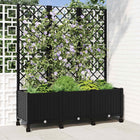 Plantenbak met klimrek 120x40x146 cm zwart PP
