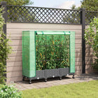 Tuinplantenbak met kas 120x40x129 cm lichtgrijs PP