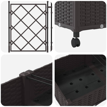 Tuinplantbak Met Schutting En Wielen 3 St Pp 120 x 40 x 125,5 cm