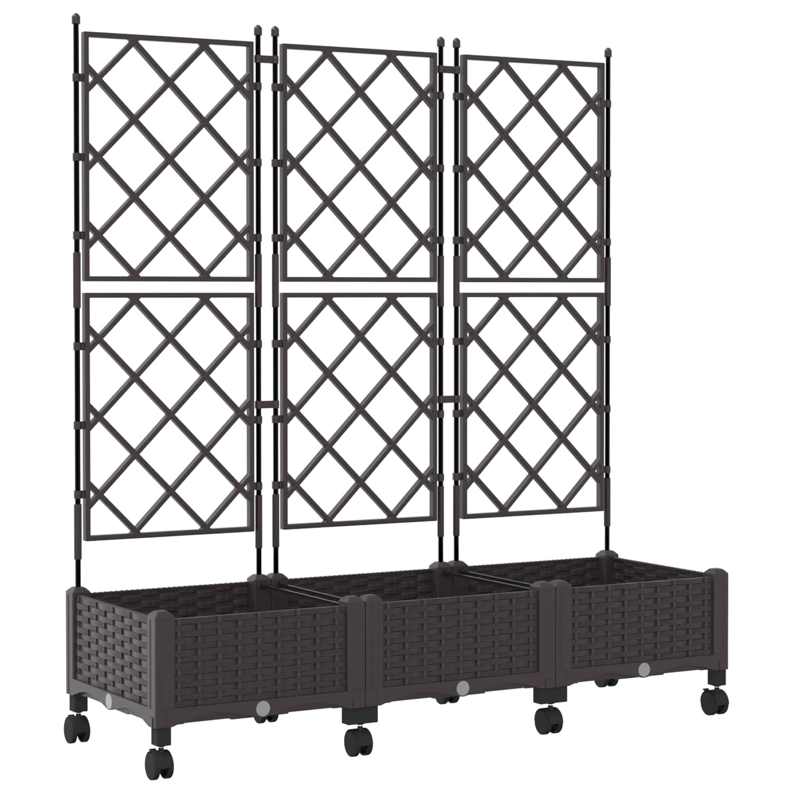 Tuinplantbak Met Schutting En Wielen 3 St Pp 120 x 40 x 125,5 cm