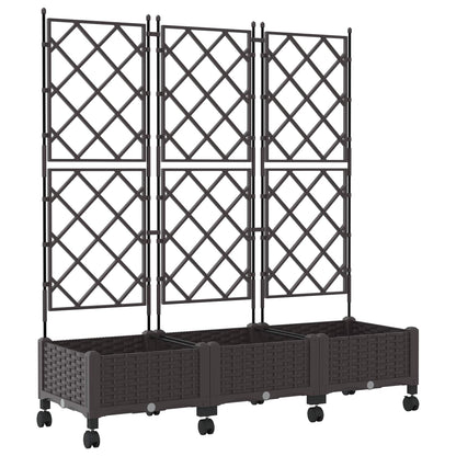 Tuinplantbak Met Schutting En Wielen 3 St Pp 120 x 40 x 125,5 cm