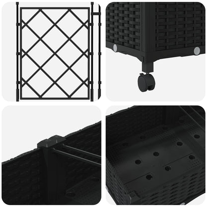 Tuinplantbak Met Schutting En Wielen 3 St Pp 120 x 40 x 125,5 cm