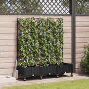 Tuinplantenbak met schutting 120x40x125,5 cm zwart