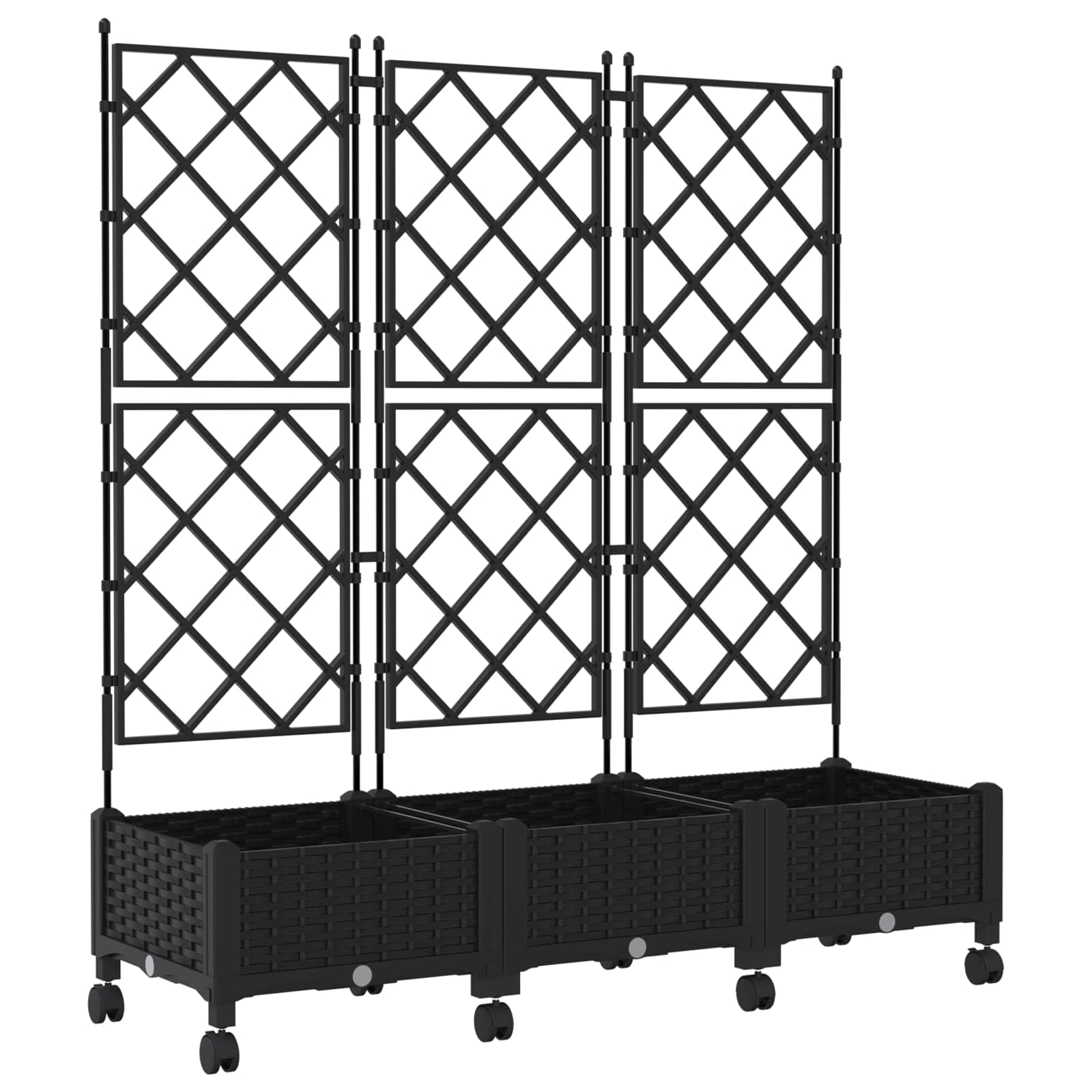 Tuinplantbak Met Schutting En Wielen 3 St Pp 120 x 40 x 125,5 cm