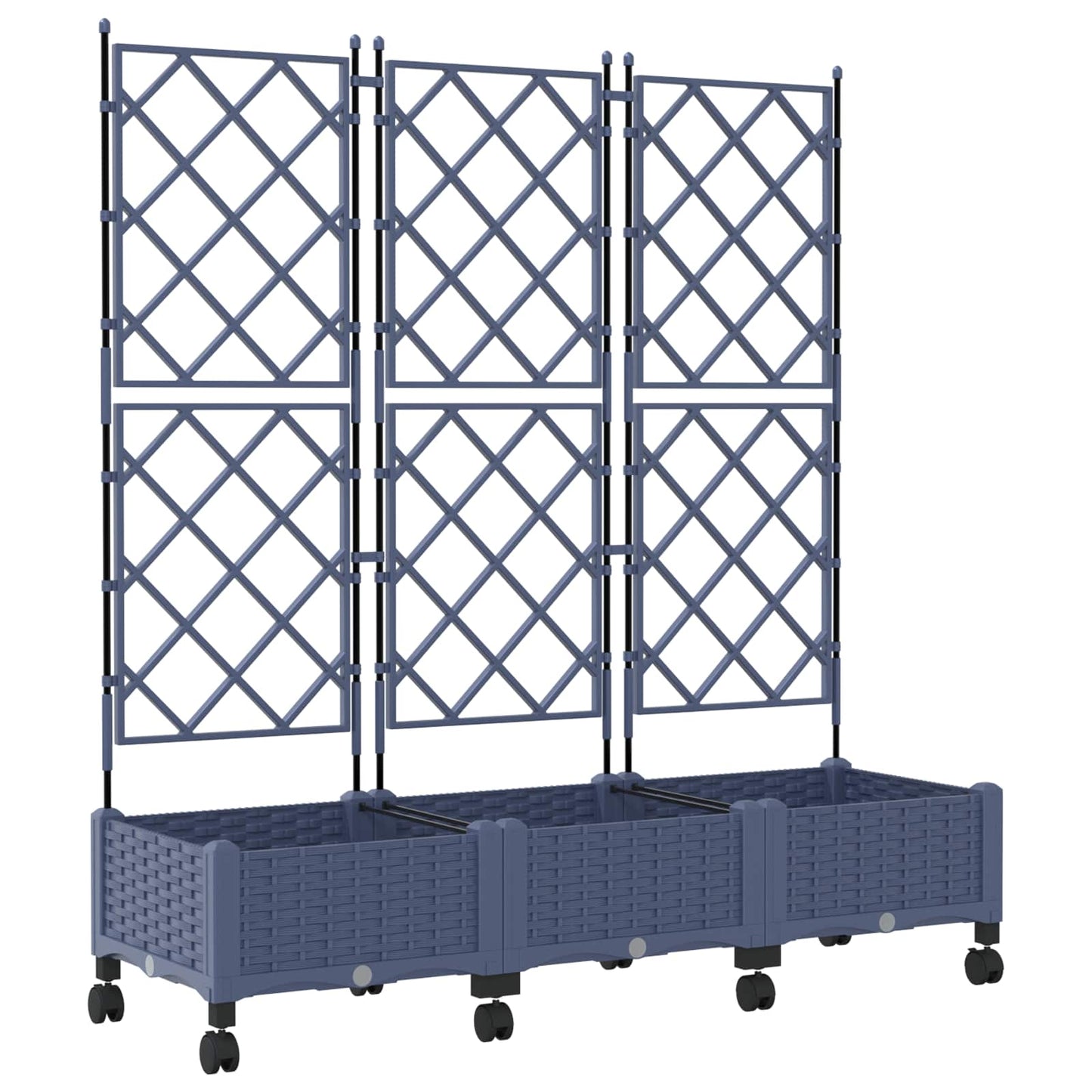 Tuinplantbak Met Schutting En Wielen 3 St Pp 120 x 40 x 125,5 cm