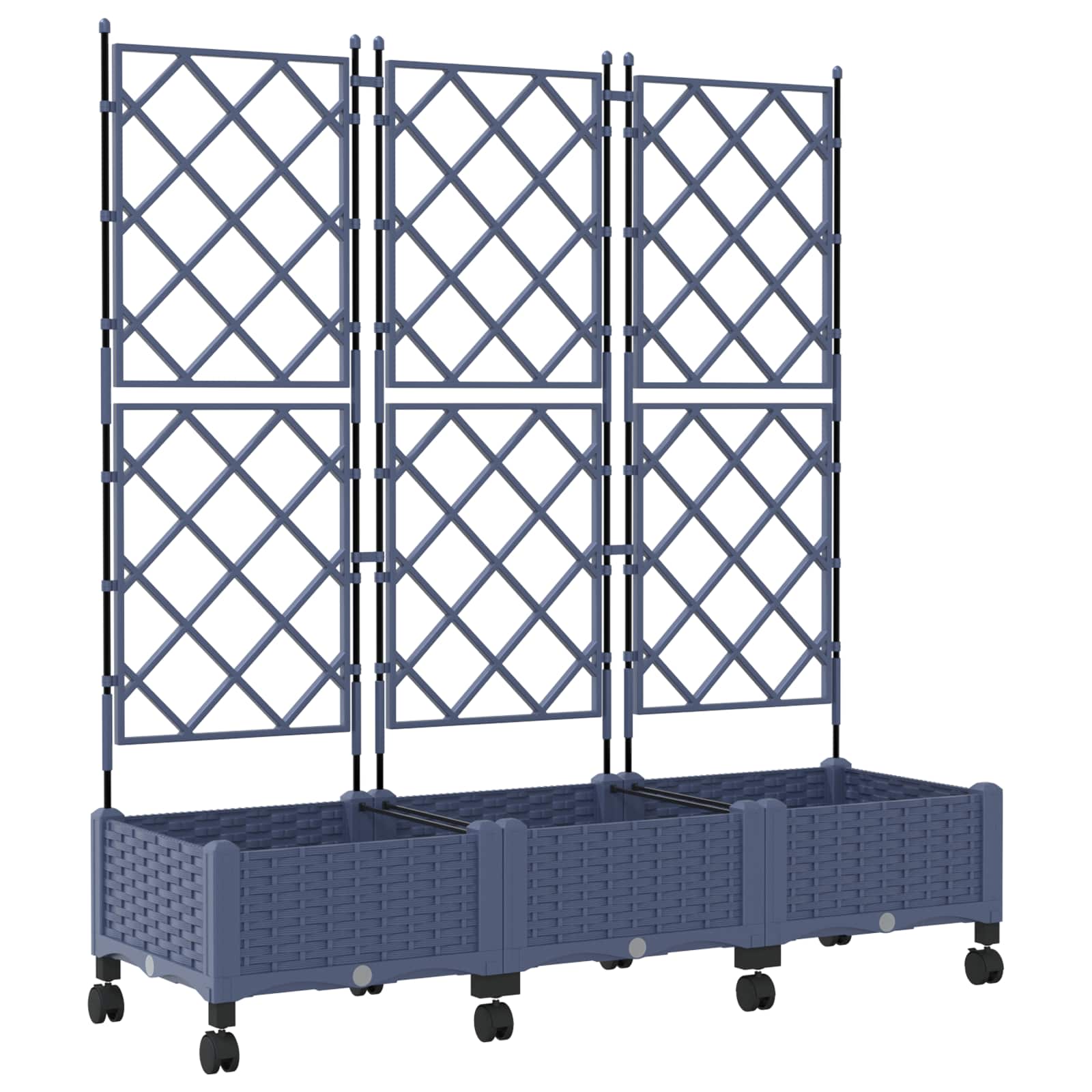 Tuinplantbak Met Schutting En Wielen 3 St Pp 120 x 40 x 125,5 cm