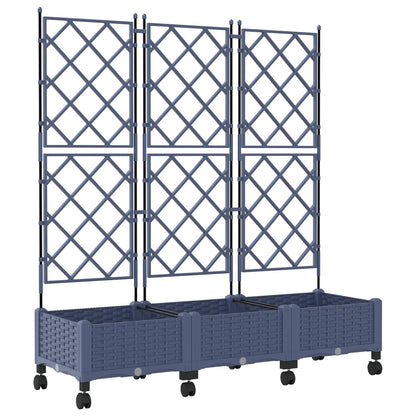 Tuinplantbak Met Schutting En Wielen 3 St Pp 120 x 40 x 125,5 cm