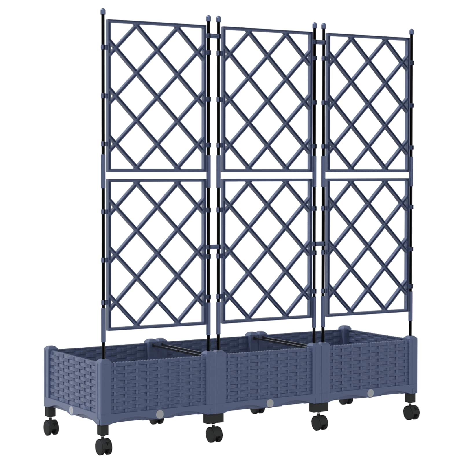 Tuinplantbak Met Schutting En Wielen 3 St Pp 120 x 40 x 125,5 cm