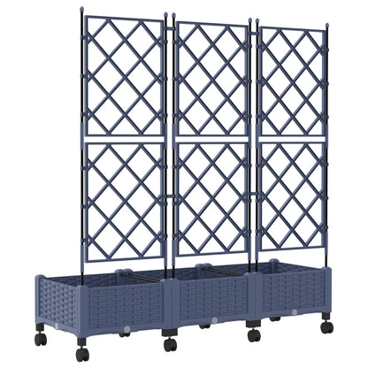 Tuinplantbak Met Schutting En Wielen 3 St Pp 120 x 40 x 125,5 cm