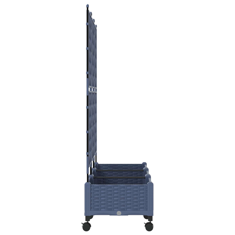 Tuinplantbak Met Schutting En Wielen 3 St Pp 120 x 40 x 125,5 cm