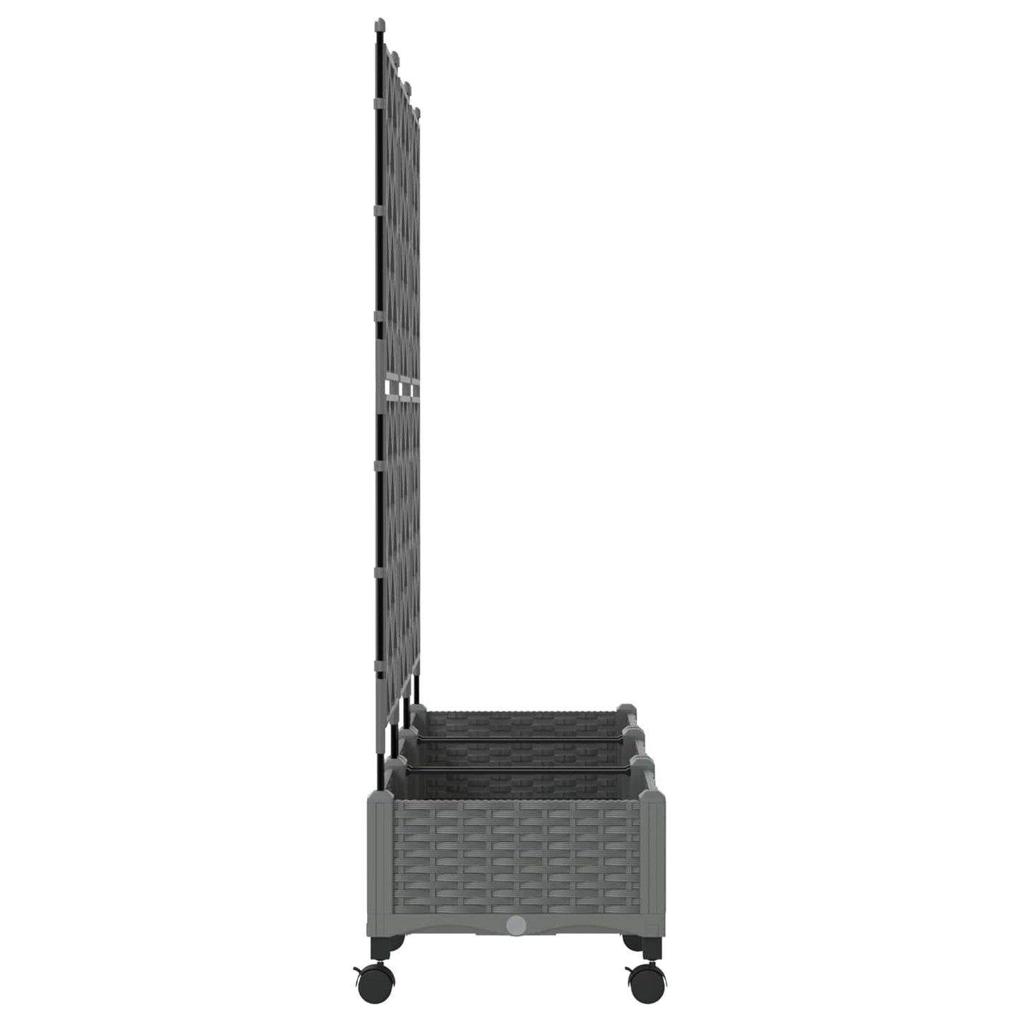 Tuinplantbak Met Schutting En Wielen 3 St Pp 120 x 40 x 125,5 cm