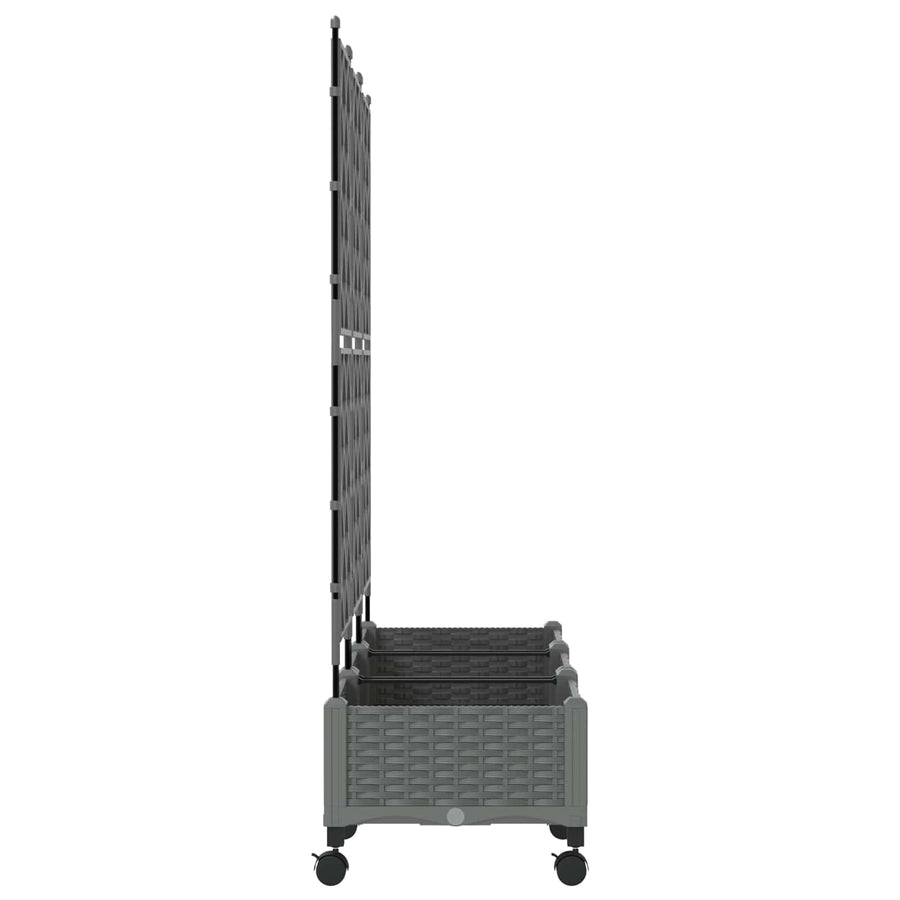 Tuinplantbak Met Schutting En Wielen 3 St Pp 120 x 40 x 125,5 cm