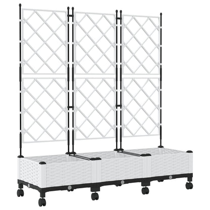 Tuinplantbak Met Schutting En Wielen 3 St Pp 120 x 40 x 125,5 cm