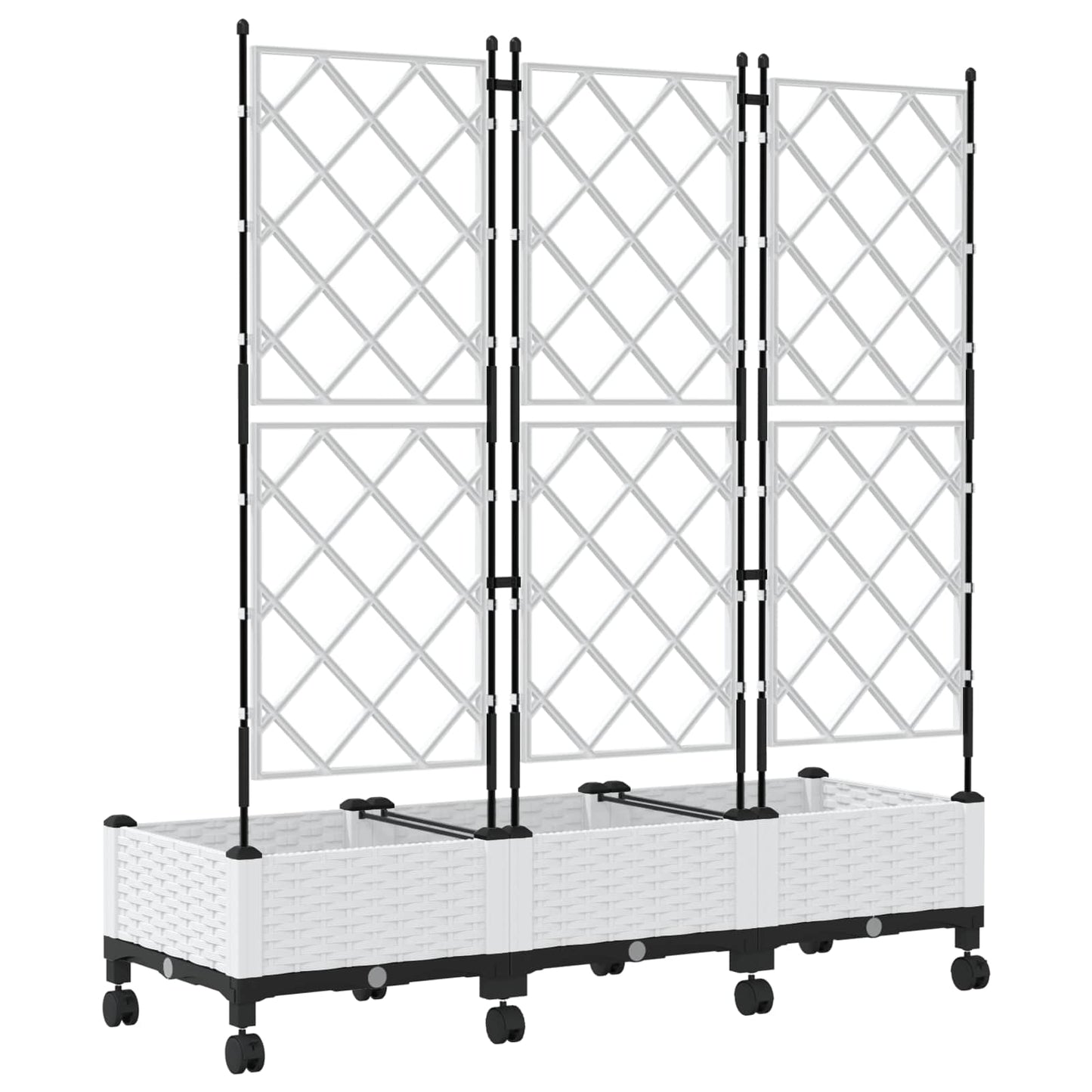 Tuinplantbak Met Schutting En Wielen 3 St Pp 120 x 40 x 125,5 cm