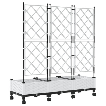 Tuinplantbak Met Schutting En Wielen 3 St Pp 120 x 40 x 125,5 cm