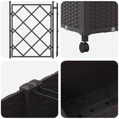 Tuinplantbak Met Schutting En Wielen 3 St Pp 120 x 40 x 143 cm