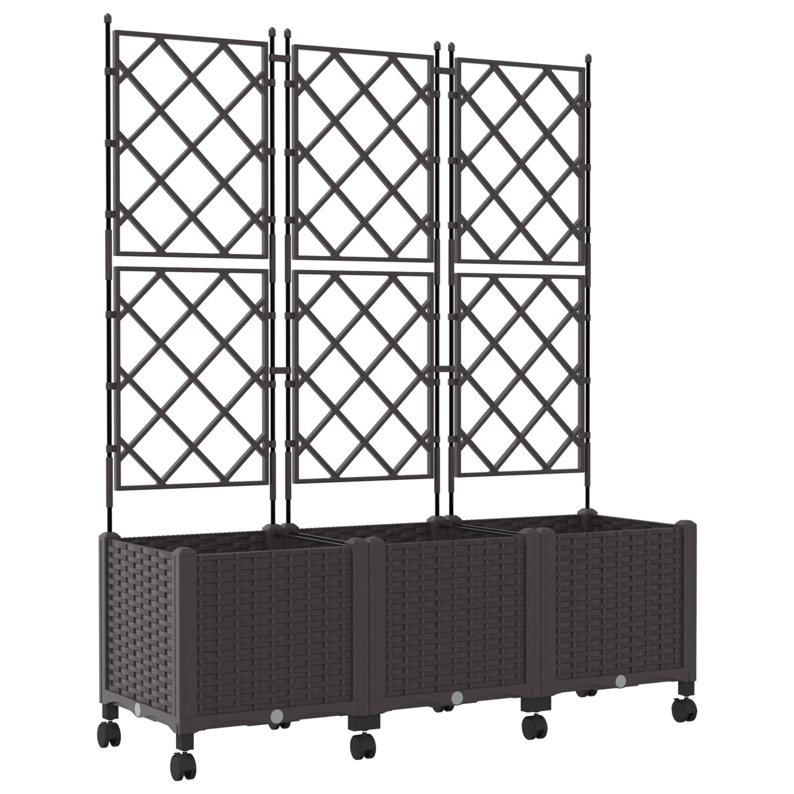 Tuinplantbak Met Schutting En Wielen 3 St Pp 120 x 40 x 143 cm