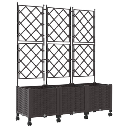 Tuinplantbak Met Schutting En Wielen 3 St Pp 120 x 40 x 143 cm