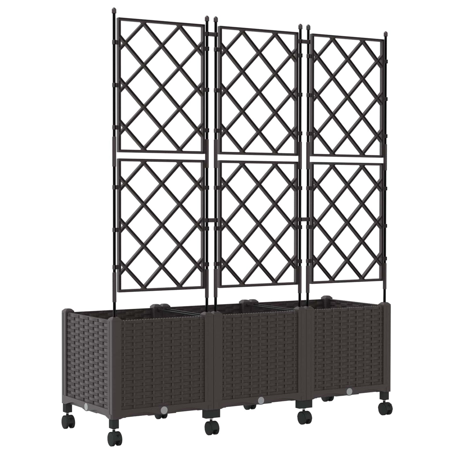 Tuinplantbak Met Schutting En Wielen 3 St Pp 120 x 40 x 143 cm