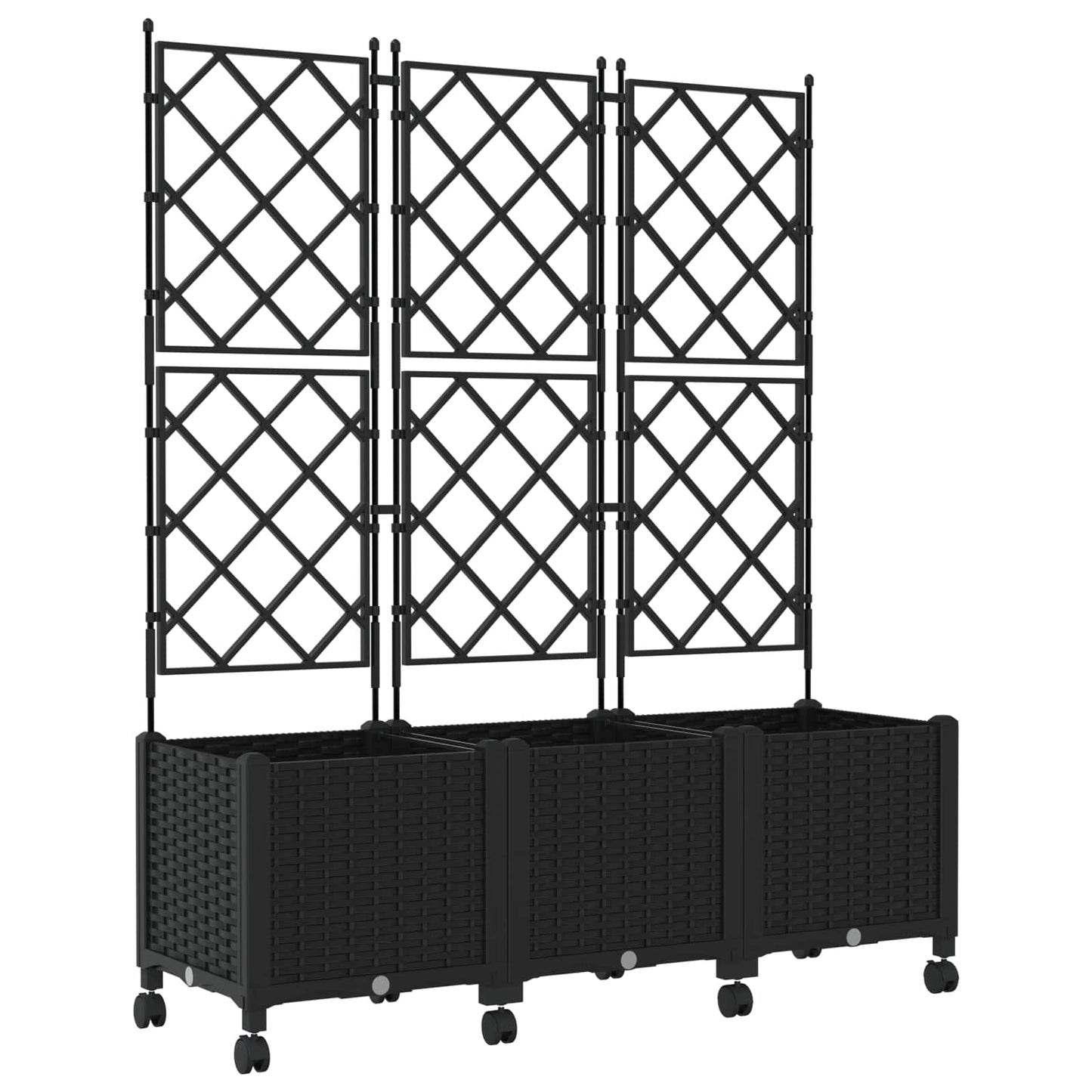 Tuinplantbak Met Schutting En Wielen 3 St Pp 120 x 40 x 143 cm