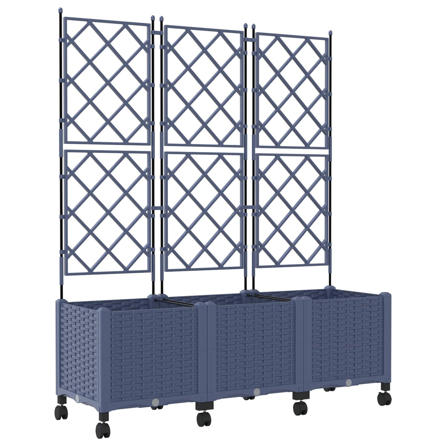 Tuinplantbak Met Schutting En Wielen 3 St Pp 120 x 40 x 143 cm