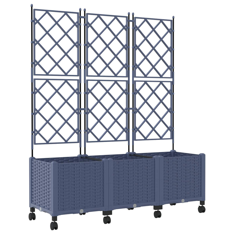 Tuinplantbak Met Schutting En Wielen 3 St Pp 120 x 40 x 143 cm