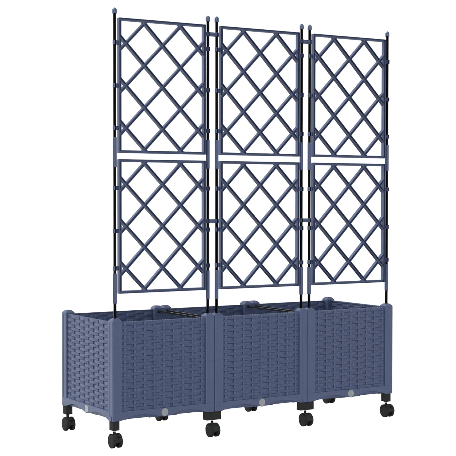 Tuinplantbak Met Schutting En Wielen 3 St Pp 120 x 40 x 143 cm