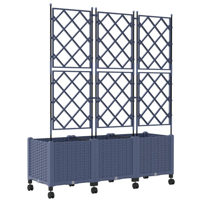 Tuinplantbak Met Schutting En Wielen 3 St Pp 120 x 40 x 143 cm