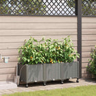 Tuin Pot met Irrigatie en Wielen 3 st Lichtgrijs PP
